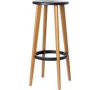 PAPERFLOW Tabouret de bar "WOODY" set de 2 pièces noir