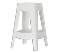 PAPERFLOW Tabouret haut Bellini en polypropylène Blanc - Dimensions : L44 x H68,5 x P44 cm