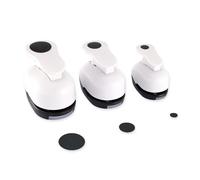 PAPERFUEL Set de Perforatrices à Poinçon Circulaire pour Loisirs Créatifs, Design, Noir et Blanc, Poinçons de 8, 16 et 25 mm, Jusqu'à 220 g/m², pour Scrapbooking, Fabrication de Cartes, Étiquettes
