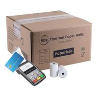 PAPERISTA Rouleau TPE dimensions 57mm x 40mm - Lot de 50 bobines de papier thermique pour TPE carte bancaire - Rouleau CB, 18m de long - Papier sans BPA