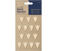 Papermania Bare Basics 14 pièces en Bois Mini Drapeau Adhésif Formes, Beige