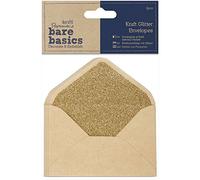 Papermania Bare Basics 14 x 10 cm Kraft pailleté Enveloppes, Lot de 4, Marron