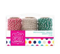 Papermania Capsule Collection Lot de 3 bobines de Ficelle Motif Rayures Multicolore 20 m