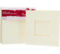 Papermania Cartes À Ouverture Carrée/Enveloppes À Fenêtre À Trois Volets (10pk 300gsm)-Crème