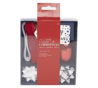 Papermania Create Ensemble nœud et Ruban de Noël Rouge argenté