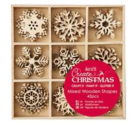 Papermania Docrafts Créez des Formes en Bois Mélangées de Flocons de Neige de Noël (45 Pièces)