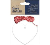 Papermania Étiquettes et Ficelle Kraft Blanches - Coeurs (20PK)