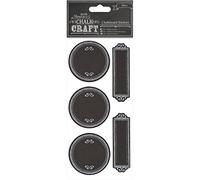 Papermania Lot de 20 Craie Craft Cadres Sticker Tableau Noir à Pois, Noir