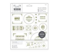 Papermania Lot de 8 x 20,3 cm 5 pièces Décorations pour Mariage pré-découpées, Or/Blanc