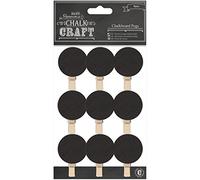 Papermania Lot de 9 Tableau Noir Cercle Pinces à Linge, Noir
