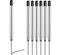 Papermate Compatible Ballpoint Pen Refills, 6 Pcs International Standard Metal Refills, Universal Length For Most Pens, For Professionals And Students (Black)