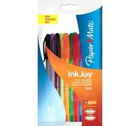 Papermate - Inkjoy 100 Cap: 10 Stylos Bille Inkjoy 100, non Retractable, Couleurs Fun Assorties, en Blister.