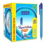 Paper-Mate stylo bille rétractable InkJoy 100RT pointe moyenne (1,0 mm) bleu - Lot de 100