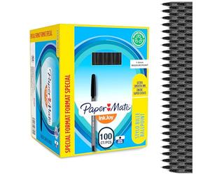 Papermate (S0977410) Stylos-Bille Paper Mate Inkjoy 100St, Pointe Moyenne, Noir, Lot de 100