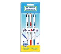 PAPERMATE Sachet de 3 stylos bille rétractable 046 pointe moyenne 0,7 mm. Encre Assorties.