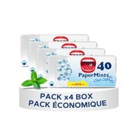 PAPERMINTS - Billes à la Menthe pour une haleine fraiche et durable - Combat la mauvaise haleine - Bonbon menthol sans sucre ni alcool - Petit format - Pack de 4 boites- 160 billes
