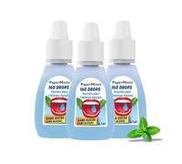 Papermints - Gouttes Rafraîchissantes à la Menthe - Haleine Fraîche Immédiate - Sans Sucre ni Alcool - Format de Poche Discret - 160 Doses (3,7 ml) - Lot de 3 flacons