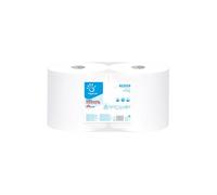 LOT DE 2 RLX BOBINES PAPIER ESSUI TT BLANC -1500F - ECOLABEL