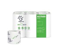 Papernet Bio Tech - Papier Hygiénique (407569), 12 Rouleaux en Cellulose Pure et Longueur de 19,8 m, 2 épaisseurs, 180 Feuilles 9,5 x 11cm par Rouleau