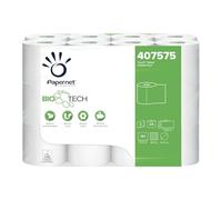 Papernet Bio Tech - Papier Hygiénique (407575), 24 Rouleaux en Cellulose Pure et Longueur de 19,8 m, 2 épaisseurs, 180 Feuilles 9,5 x 11cm par Rouleau