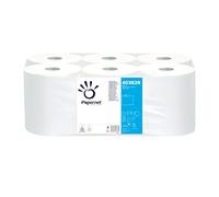 PAPERNET Colis de 6 bobines d'essuie-mains 2 plis pure ouate de cellulose L140m blanc pour Autocut