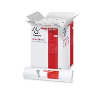 Papernet Defend Tech - Rouleau de Papier Médical pour lit 419287, 9 Rouleaux 100% Cellulose, Agent Antibactérien, Double Epaisseur, Longueur 50m, 143 Feuilles, Dimensions Rouleau 59x53cm