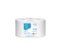 PAPERNET Paquet de 2 Bobines d'essuyage industrielle 2 plis pure cellulose, 1000 formats L305m blanc