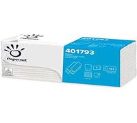 Papernet - Serviette pliée en Z 401793, 20 paquets de 143 pièces jetables en papier en cellulose pure, 2 voiles, taille 23,4 x 23,00 cm