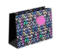 PaperPep Lot de 4 sacs cadeaux en papier peint multicolore en zigzag 43,2 x 31,8 x 11,9 cm