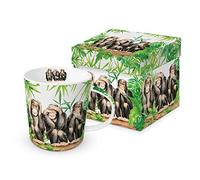 Paperproduct Design Tasse à café 3 singes avec boîte cadeau, tasse animaux Coffret cadeau Chimpanzes