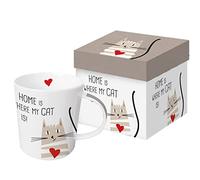 Paperproduct Design Tasse à café en forme de chat avec boîte cadeau, tasse en forme d'animal - Coffret cadeau « Home is Where My cat is »