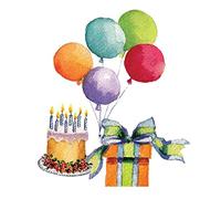 Paperproducts Design 1252425 Serviettes en papier Motif anniversaire Multicolore