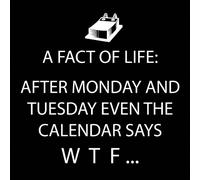 Paperproducts Design 7767 After Monday and Tuesday, Even the Calendar Says W.T.F Serviette de cocktail Noir