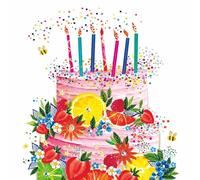 Paperproducts Design Cake & Fruit Lot de 20 serviettes pour boissons 3 plis, 12,7 cm, multicolore