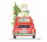 Paperproducts Design Lot de 20 serviettes de table 3 plis Motif taxi de Noël 12,7 cm Multicolore