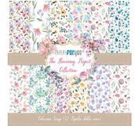 Papers For You Collection The Flowering Project Kit de 12 papiers double face avec motifs différents + 2 découpables Taille 30,5 x 30,5 cm