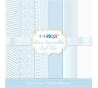 Papers for You - Kit de papier pour scrapbooking Collection « Baby Blue Essentials » | Comprend 20 feuilles double face avec différents motifs | Dimensions : 20,32 x 20,32 cm