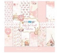 Papers For You - Kit de papier pour scrapbooking et loisirs créatifs | Collection Baby Girl World | Comprend 24 papiers double face avec différents motifs | Dimensions : 20,32 x 20,32 cm