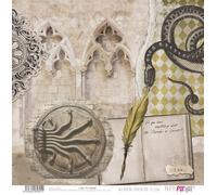 Papers For You - Lot de 4 feuilles de papier Scrap double face 180 g 30,5 x 30,5 cm (Wizarding Adventure Yellow)