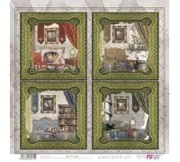 Papers For You - Lot de 4 feuilles de papier Scrap double face 180 g 30,5 x 30,5 cm (Wizarding Adventure Green)