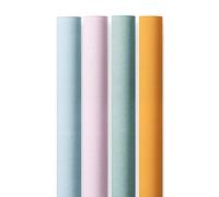 Papers For You Lot de 4 toiles à reliure lisse 142 x 50 cm (Baby Blue - Baby Pink - Minty Candy - Sunshine)