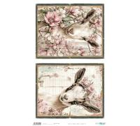 Papers For You - Papier de riz pour découpage 54 x 33 cm | 25-30 g | Motif Farm & Flowers III | Travaux manuels et scrapbooking
