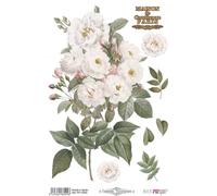 Papers For You - Thermo Transfer Textile A4 20 x 30 cm - 1 feuille - Transfert pour tissu, Scrap, papier de riz et travaux manuels - Application à repasser ou presse (roses)