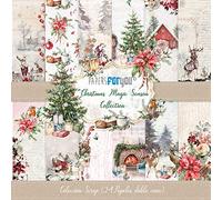 PAPERSFORYOU Collection 24 papiers Scrap Mini double face 180 g 6" x 6" (Christmas Magic Season)