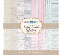 PAPERSFORYOU Collection 24 papiers Scrap Mini double face 180 g 6" x 6" (Pastel Wood)