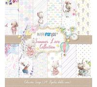 PAPERSFORYOU Collection 24 papiers Scrap Mini double face 180 g 6" x 6" (Summer Love)