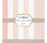 PAPERSFORYOU Collection 25 papiers Scrap Mini double face 180 g 6" x 6" (Bases Coral)