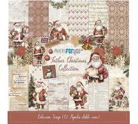 PAPERSFORYOU Gamme de produits de la collection Father Christmas (12 papiers Scrap double face 180 g 30,5 x 30,5 cm)