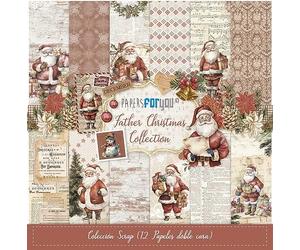 PAPERSFORYOU Gamme de produits de la collection Father Christmas (12 papiers Scrap double face 180 g 30,5 x 30,5 cm)
