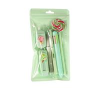 Papeterie d ' étudiant en plastique sur le thème des sucettes pour, comprend un stylo multicolore, un stylo à gel, une gomme à bande de correction blanche, une collection de papeterie en